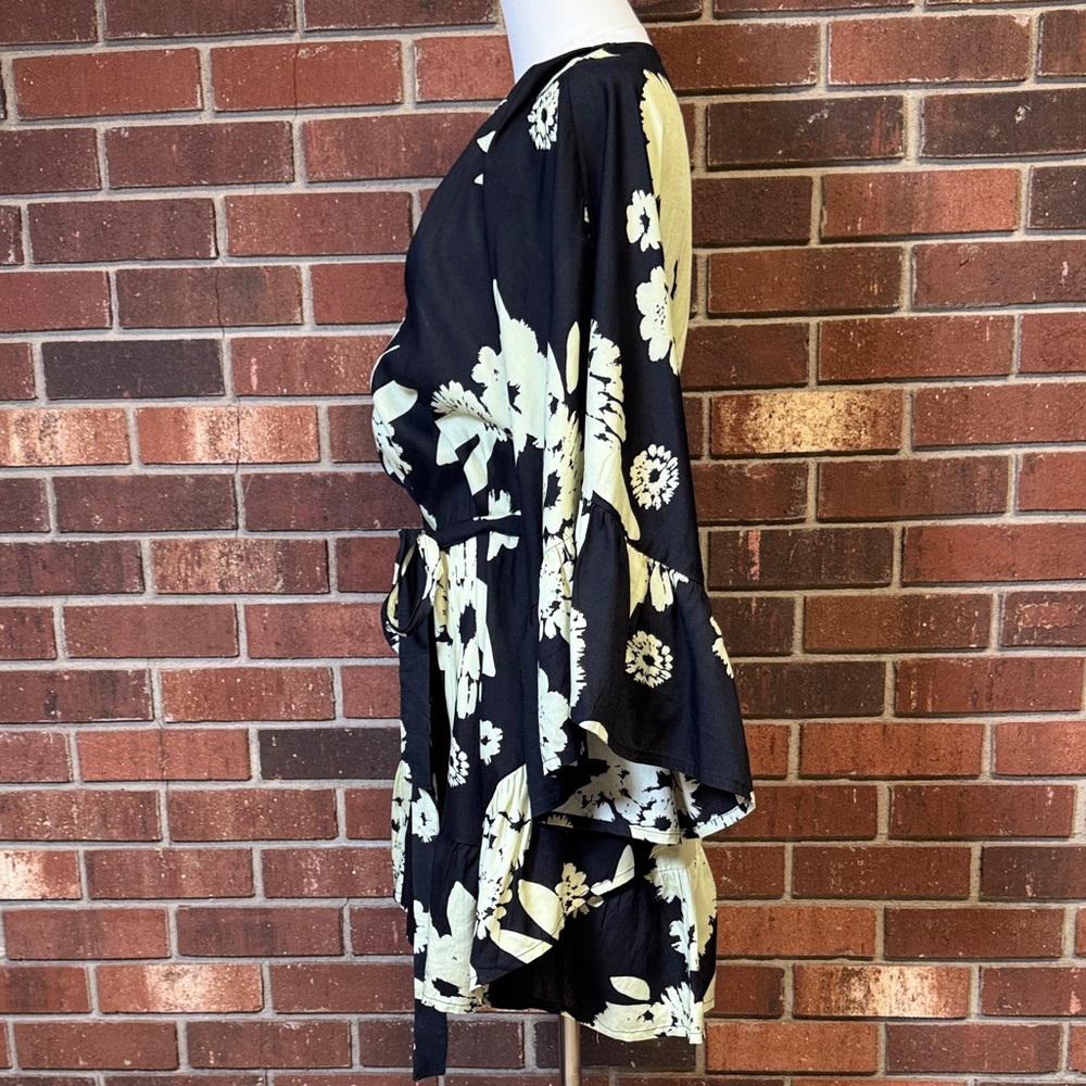 Anthropologie Bel Kazan Tie Ruffle Floral Printed Kaftan - Picture 10 of 16